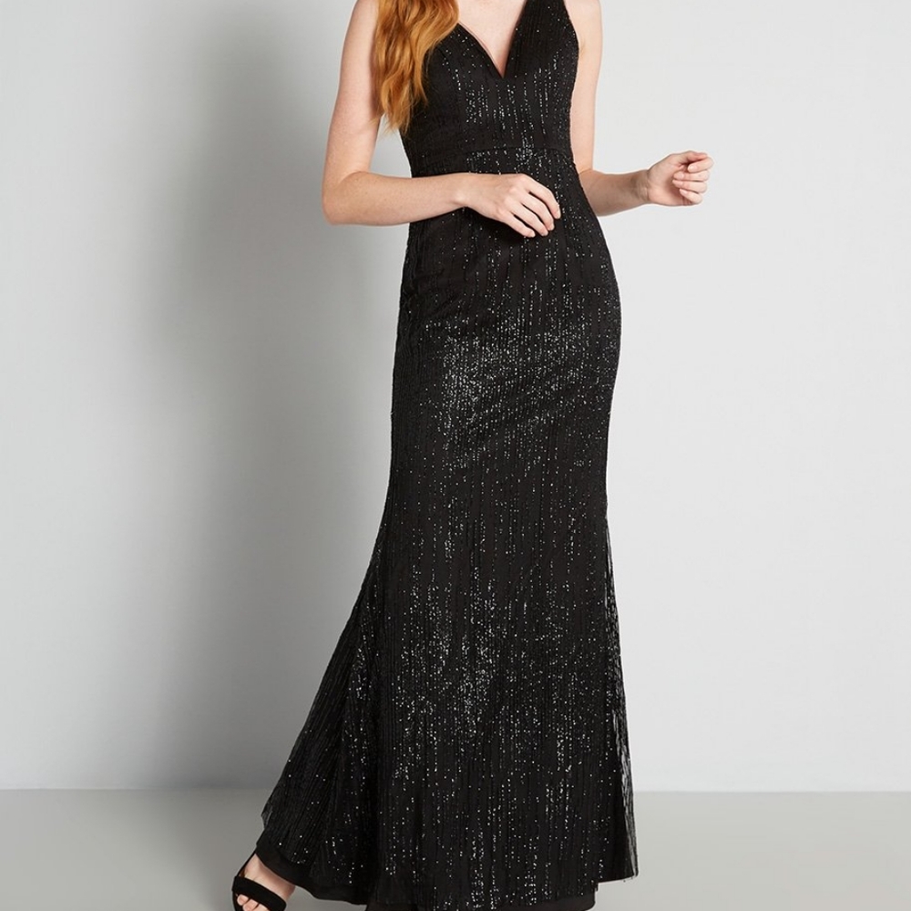 Cloaked and loaded maxi dress